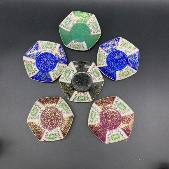 Lot 12pc Vintage Ardalt Lenwile Japan Footed Mini Tea Cup & Saucer Floral & Bird - Picture 2 of 12